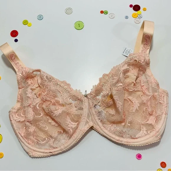 Lise Charmel Rose Lace Unpadded 3-Part Full Figure Bra 32G NWT - Picture 4 of 15
